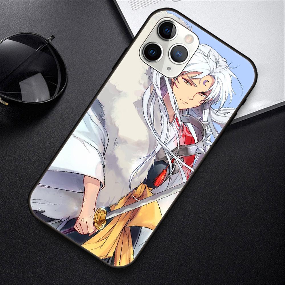 Phone Case For IPhone 12 Mini 11 Pro XR X MAX SE XS 5 6 S 7 8 E Plus 13 Black Cover Funda Fashion Waterproof Tpu Bumper Inuyasha