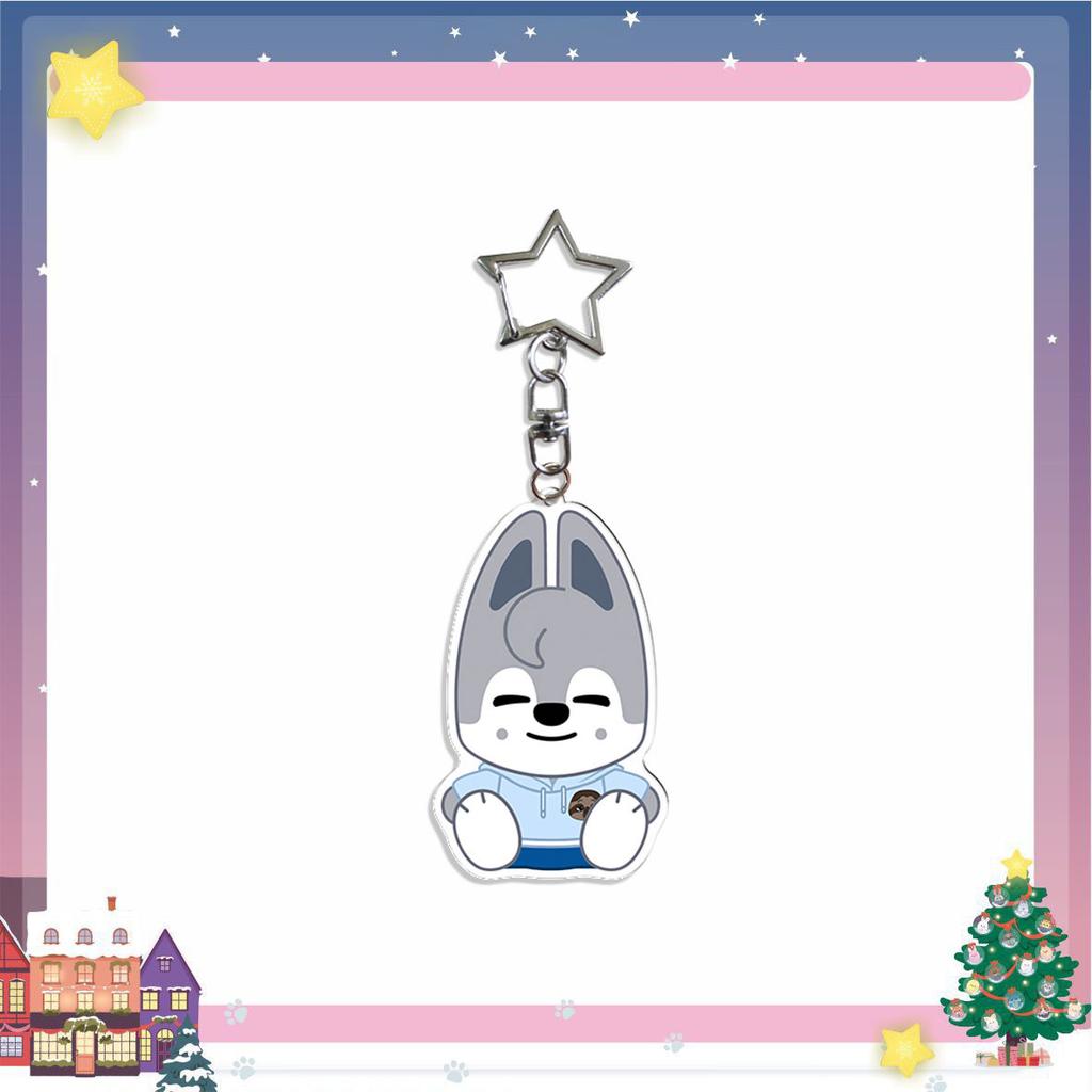 Stray Kids SKZOO Acrylic Keychain, Cartoon Character Cute Pendant Key Ring, Kpop Fan Merchandise Bag Charm Accessories Gift for Women Girls