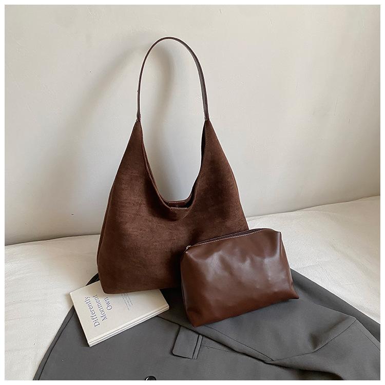 Korean Niche Underarm Bag Women's New 2025 Large-capacity Casual Fashion Retro Tote Bag Commuter Shoulder Bag