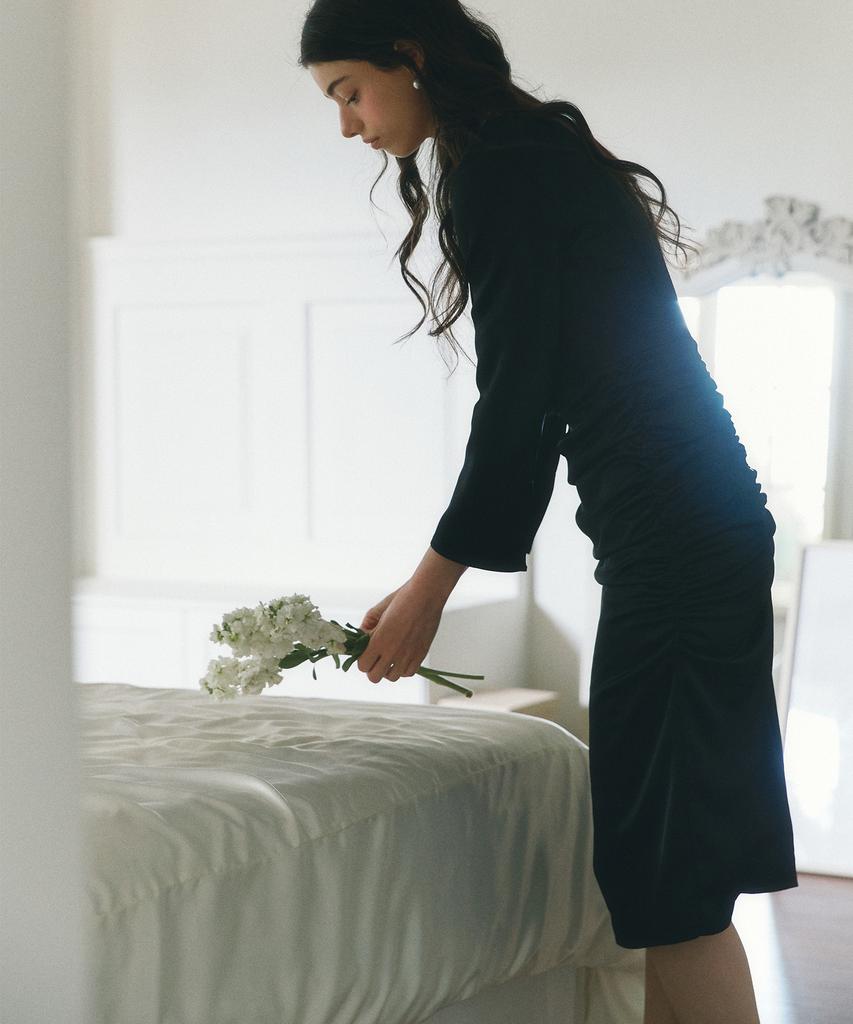 Neimkategoli Yves Draping Shirring Dress_Black