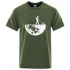 Herren T-Shirt Hohe Qualität Mond Sauberer Druck Lässig Cool Locker Rundhalsausschnitt Herren T-Shirt Hip-Hop T-Shirt