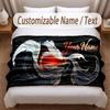 Koi Fish Theme Soft Blanket Personalized Custom Name Text Print Warm Blanket Home Sofa Bedroom Decor