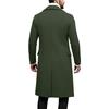 Mens Trench Coat Notch Lapel Double Breasted Peacoat Wool Blend Casual Long Overcoat