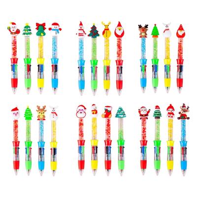 Kerst Multicolor Pen 4 Stuks 0.5MM 4 Kleuren-in-1 Navulbaar Soepel Schrijven voor Student Journaling School Schrijfbenodigdheden
