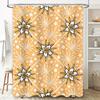 Vintage Floral Shower Curtain With Geometric Patterns Rustic Decor For Bathrooms Removable Wall Stickers Easy Installation (Size