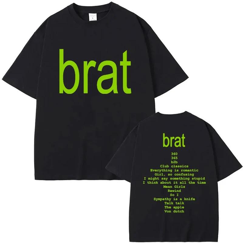 T-Shirt Brat Album Print Men Women Cotton Hip Hop Oversized Tshirt Short Sleeve T Shirt