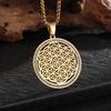 Fashionable Retro Hollow Pattern Round Brand Necklace