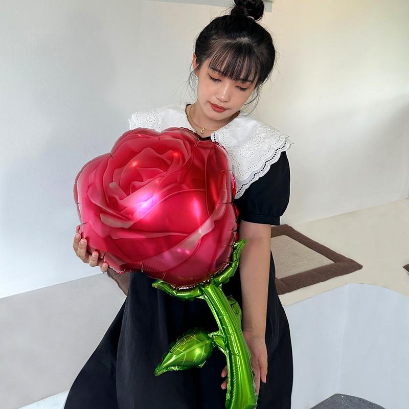 

Valentine s Day Rose Flower Balloons Decorations Proposal Atmosphere Jewelry Store Window Display Arrangement Birthday Gifts