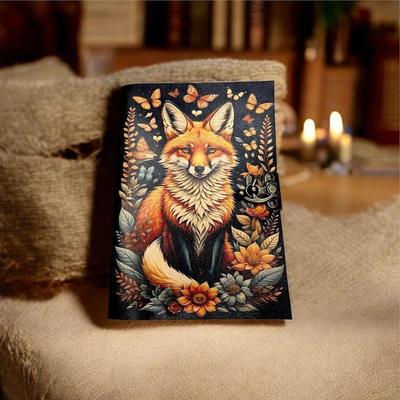 Handmade Fox Leather Journal with Vintage Lock | Woodland Diary | Nature Inspired Notebook