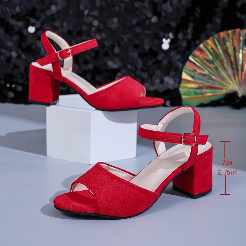 2025 Summer Girl Elegant Shoes Woman Plus Size 43 Female Fashion High Heeled Sandals New Women Sandals Chunky Heels