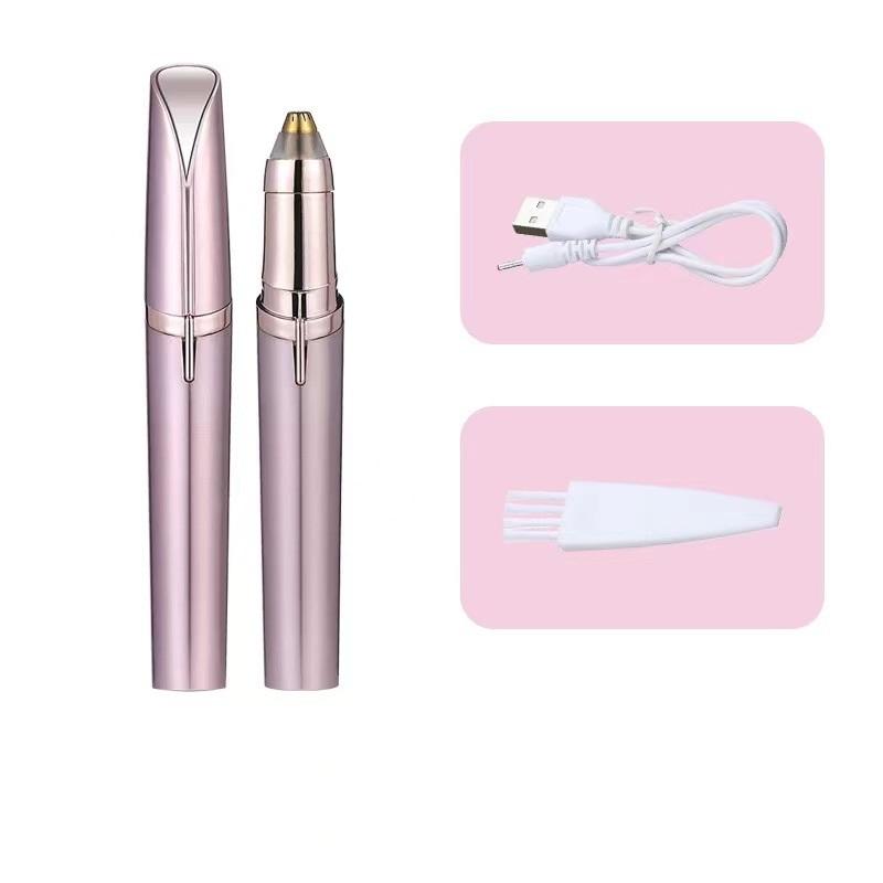 

Электрический триммер для бровей USB Перезаряжаемая Мини-ручка-депилятор Женская помада Инструмент для придания формы бровям Простое и безопасное управление ярко-розовый