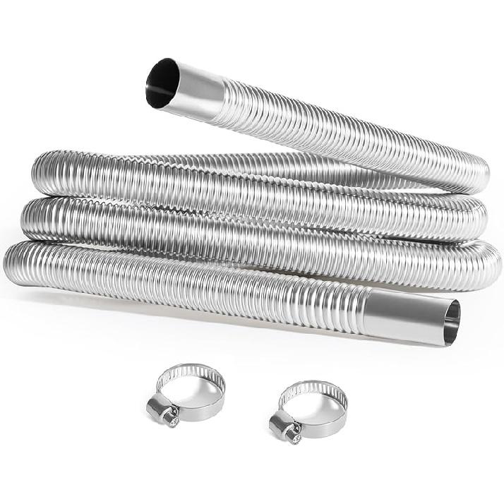 Stainless Exhaust Hose Flexible Exhaust Pipe 118-Inch Exhaust Pipe Diesel Heater Exhaust Hose Fuel Tank Vent for Cars Vans Trucks SUVs RVs Reliable 78.7“