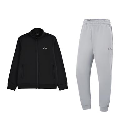 Solid Color Simple Loose Breathable Cotton Comfortable Versatile Stand Collar Cardigan Sweatshirt Casual Sports Suit YWDV349-1+AKLV8AB-2