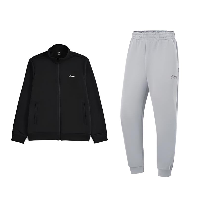 

Li-Ning Однотонний Простий Вільний Дихаючий Бавовняний Зручний Універсальний Кардиган-Світшот Повсякденний Спортивний Костюм YWDV349-1+AKLV8AB-2 S