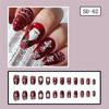 Christmas Themed Glittering Press On Nail 24PCS 3D Santa Snowflake Design Short Oval False Nail For Festive Styling