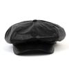 Universal Chemistry Crack Leather Black Belted Newsboy Cap