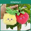 Adorable Plush Fruit Toy Collection Including Watermelon Apple And Strawberry Doll Keychain