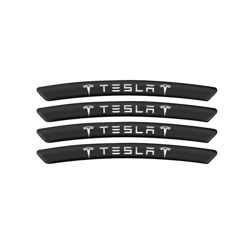 4 Stück Aluminium Auto Radfelge Aufkleber Abzeichen Auto Zubehör Für Tesla Model 3 Model Y Model S WYE Cybertruck Model X Roadster Mod
