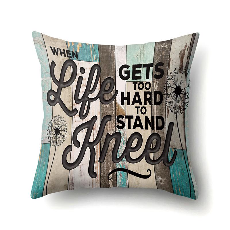 Polyester Pillowcase, Automotive Retro Wood Grain Printing Pillowcase, Waist Cushion Cover, English Cushion, Bedside Cushion Cover