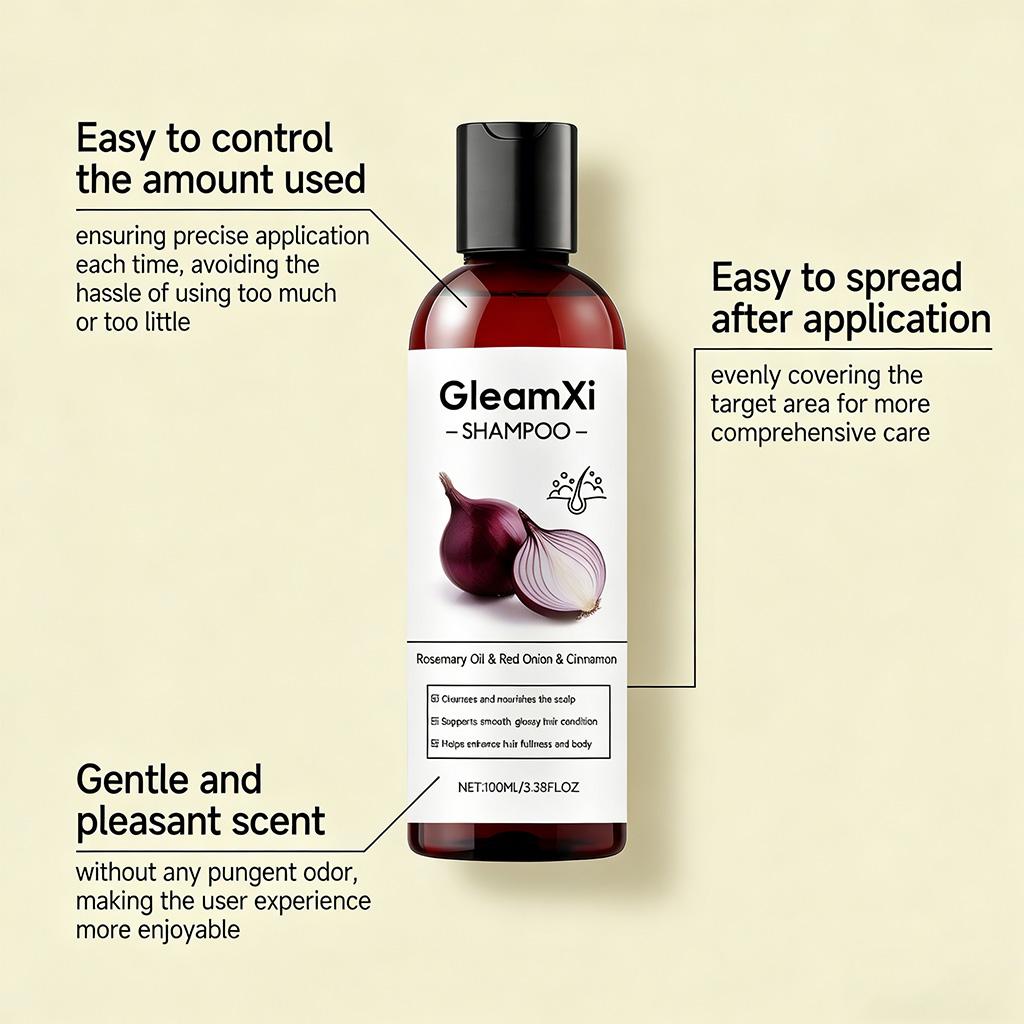 Red Onion Volumizing Shampoo for Frizz Control & Scalp Care, Gentle Cleansing for Smooth, Silky & Glossy Hair