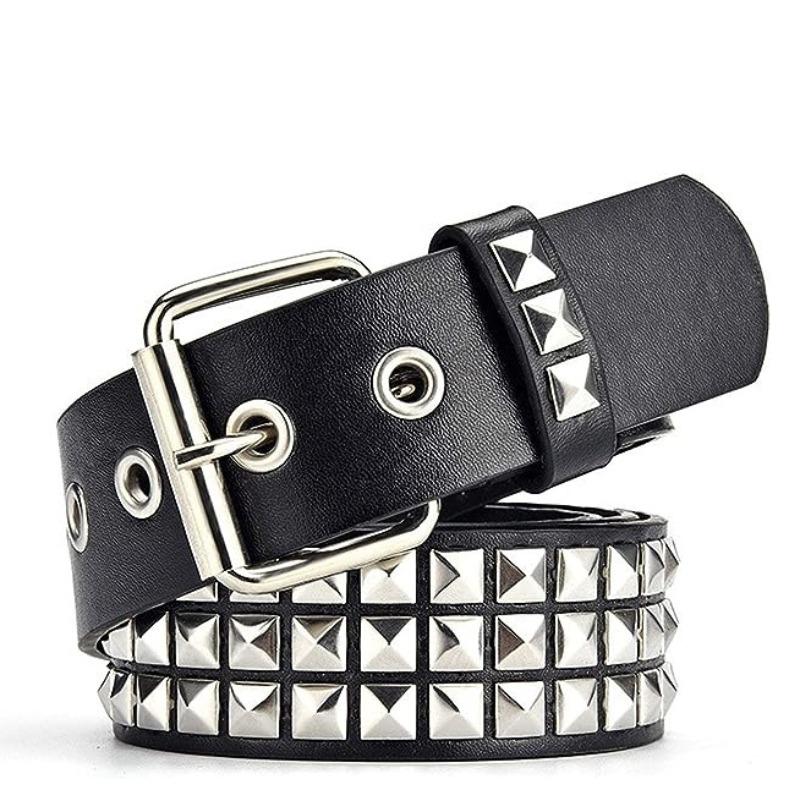 10PCS Studded Belt Metal Punk Rock Studded Belt with Bright Coloured Pyramid Studs Men's and Women's Belts Leather Belt