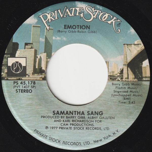 

7inch Record SAMANTHA SANG - Emotion PS45178 Private Stock 1977 US Soul/Funk Used