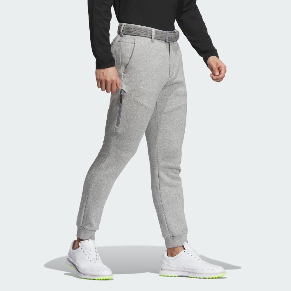 Adidas Knitted Sweatpants Men's Gray Moderate Cuffed Pants IA2615
