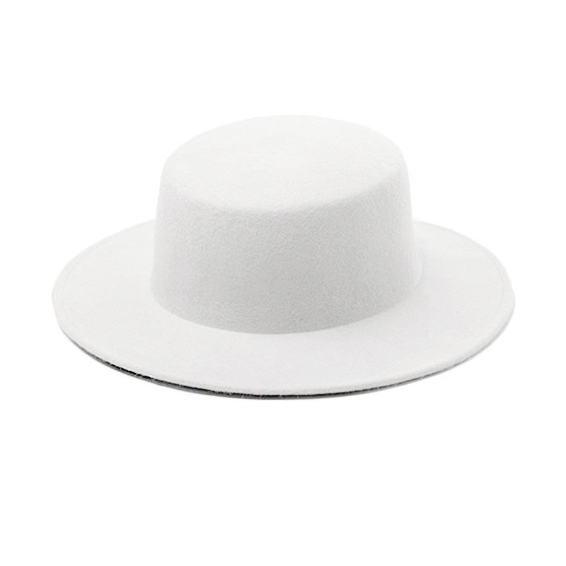 Unisex Retro Flat Brim Jazz Fedora - Autumn/Winter Wide Brim Hat for Street Style & Sunshade