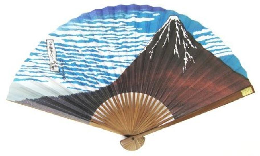 

Japanese souvenirs Japanese tradition Japanese folding fan folding fan Magic folding fan Karaki Katsushika Hokusai Red Fuji [Shiranui] Ukiyo-e синій