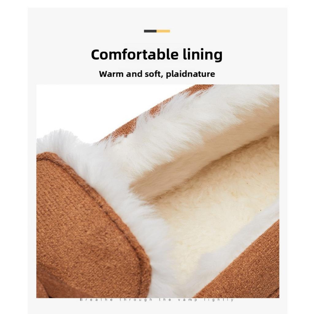 Women's Winter New Shoes with Plush and Thick Cotton Boots, Wearing Snow Boots for Warmth, Slippers, and Home Short Boots
