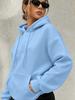 Women's Loose-fitting Hooded Long-sleeved Drawstring Kangaroo Pocket Pullover Hoodie, Casual Street Style, Autumn Daily Wear