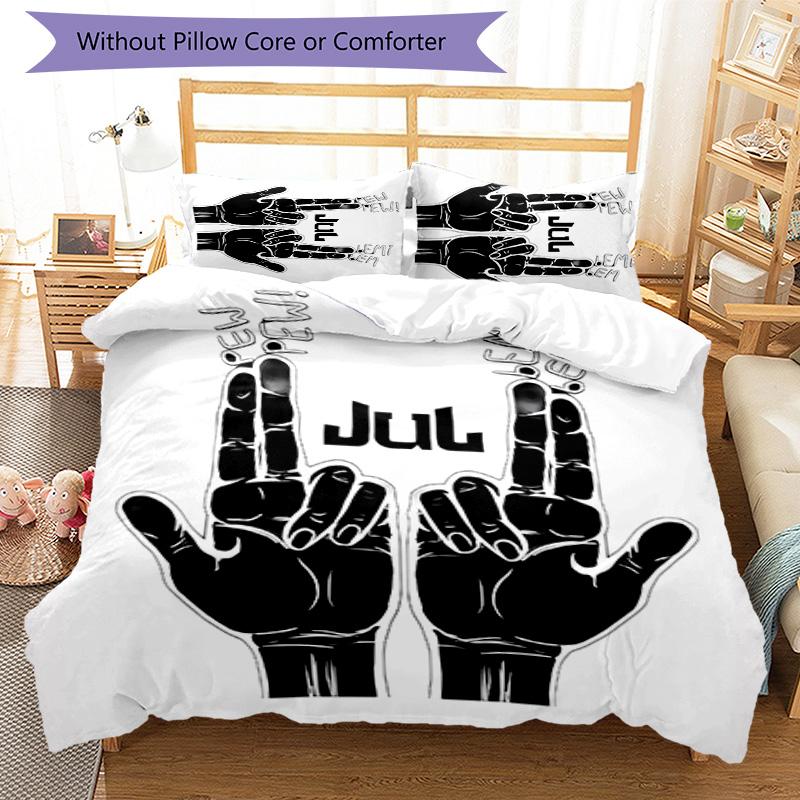 3pcs Jul  rapper pattern bedding set duvet cover set includes duvet cover &pillowcases, perfect all season bedroom decoration & gift