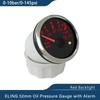 ELING Marine 12V 24V 52mm Oil Pressure Gauge Meter 0-5Bar 0-10Bar with Red Backlight and Light Alarm for Van Ships Motorcycle