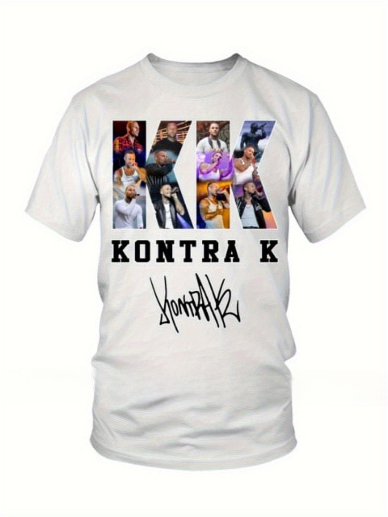 

Unisex Kontra K Graphic Print T-Shirt - White Featuring Black Graffiti Art & Signature K Lettering M