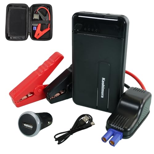 Kashimura NKD-237 Jump Starter, 4,000 mAh, Prevents Car Rising Up, Compatible with Gasoline