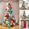 114pcs Christmas Tree Latex Aluminum Film Balloon Tree Set Red Cane Christmas Day Party Venue Decoration Set Party Decoration
