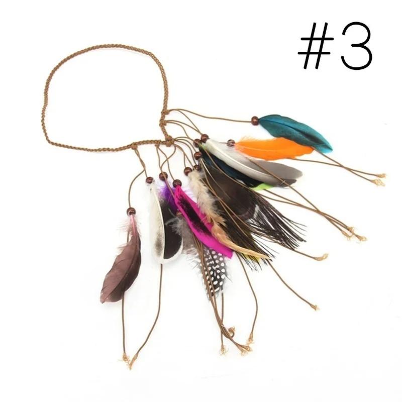 

Богемный ободок с перьями головной убор модные аксессуары для волос винтажная кисточка перо ободок для вечеринки украшение Olive