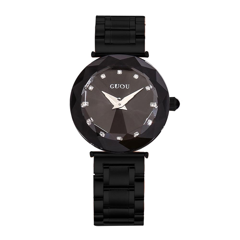 Zarif Moda Küçük Kadranlı Yapay Elmas Saat Silah Çerçevesi Çelik Kayış Saat Kuvars Saat Su Geçirmez Kadın