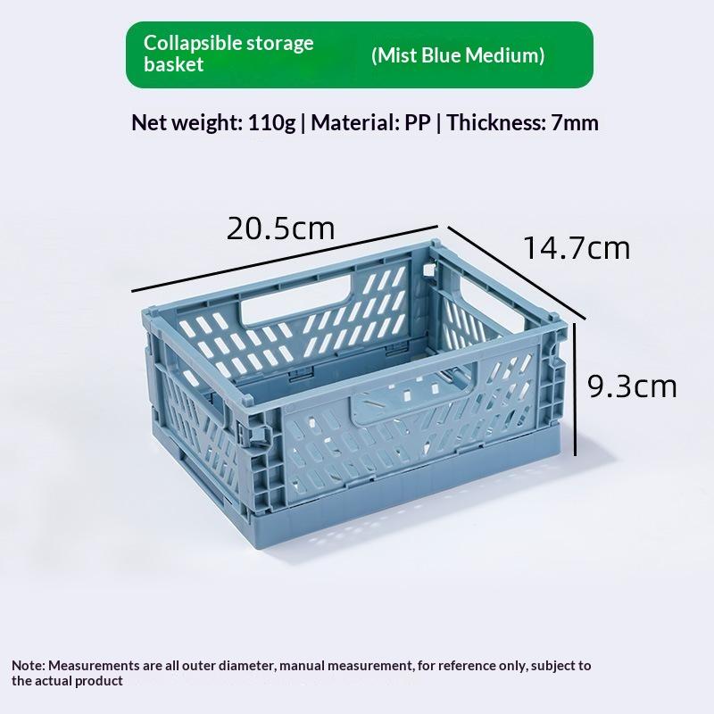 1Pcs Mini Foldable Storage Basket, Home Desktop Clutter Organizer Box, Portable Multi-Functional Solid Color Storage Basket