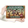 Vintage Ducks Unlimited Tin Sign  Retro Iron Wall Art with Flying Duck Silhouettes  Conservation Theme Perfect for Home Caf