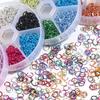 Ca. 1080 Stück/Karton 6 mm Bunte Aluminium Offene Ringe Spalt-Sprungringe Verbinder-Set für Schmuckherstellung DIY Halsketten-Zubehör
