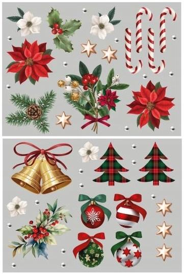 Christmas Decoration Electrostatic Window Sticker Christmas Mix