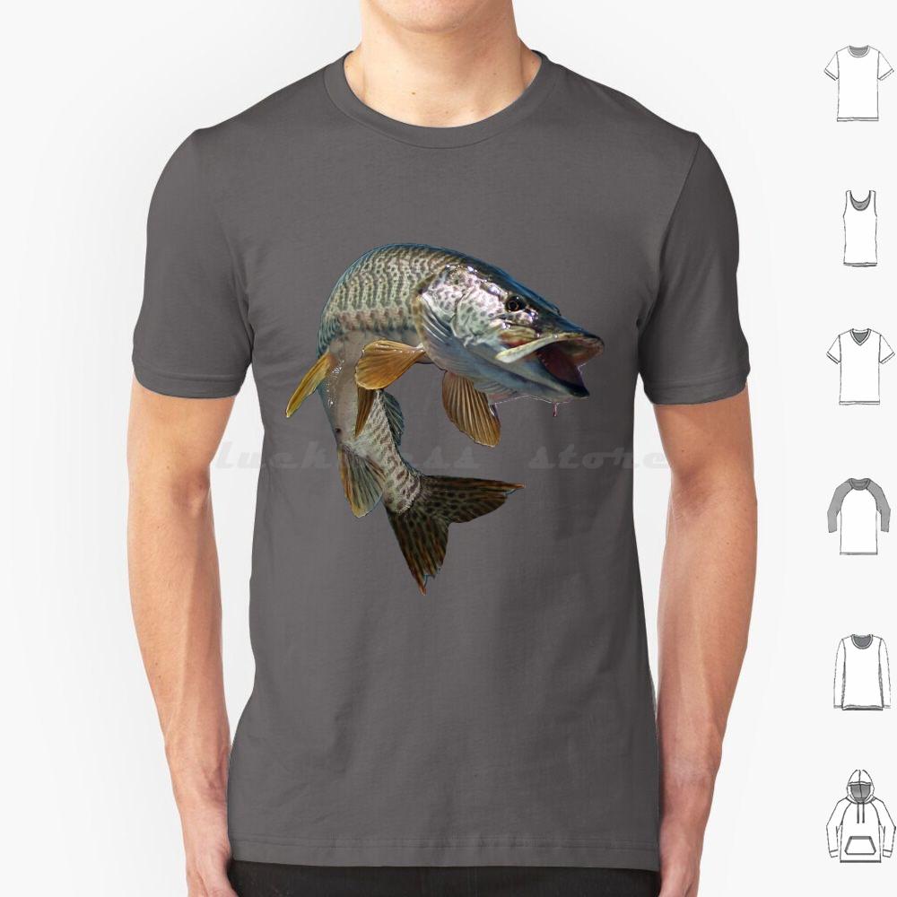 Moschus T-Shirt Baumwolle Männer Frauen DIY Druck Fisch Angeln Angler Moschus Tiger Moschus Forelle Schwarzbarsch Hecht Fliegenfischen Eis