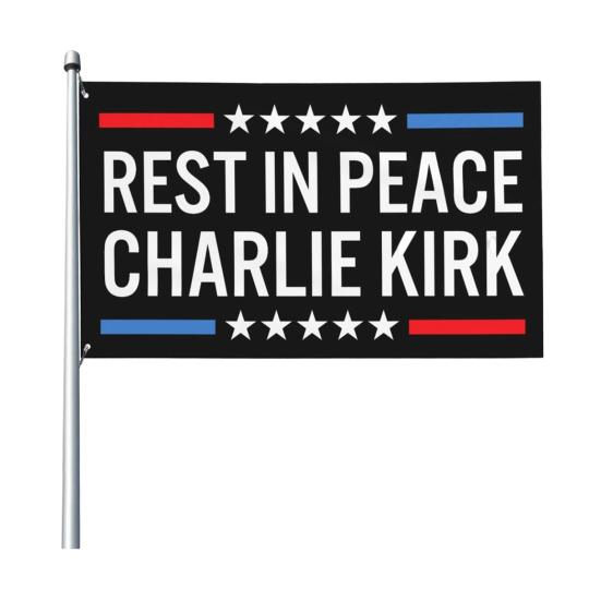 RIP Charlie Kirk Flag A True Patriotic Commemorative Flag 3×5FT Outdoor Double Sided Banner for Garden Patio Balcony Fence Decor
