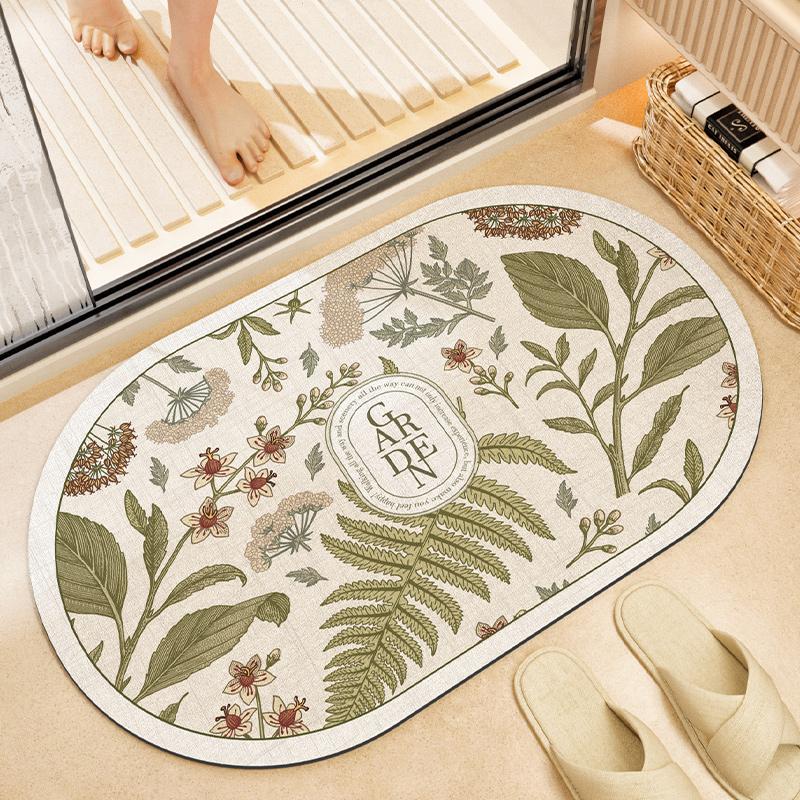 Bathroom absorbent floor mat household toilet door foot mat toilet carpet bathroom non-slip mat diatom mud cushion