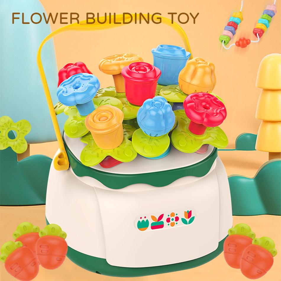 4in1 Baby Montessori Toy Toddler Fine Motor Skills Training Beads Toys Shape Sorting Blocks for Baby Preschool Sensory Activity