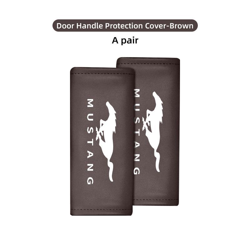 AAAE1 Car Door Inner Handle Non-slip Leather Protector Sleeve Case For Ford mk2 mk3 Ranger Mondeo mk4 S-MAX Kuga Mustang Fusion