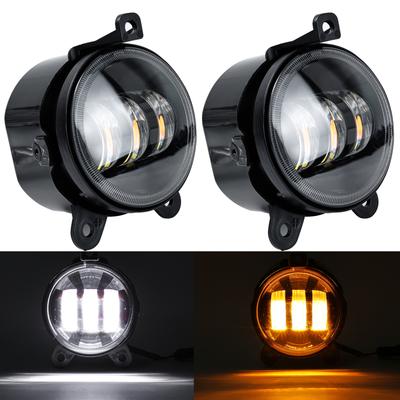 White Amber Canbus LED Fog Lights Round Lamp For Lada Priora Chevrolet Niva Chevrolet Matiz Auto Car Bumper Fog Lamp Waterproof