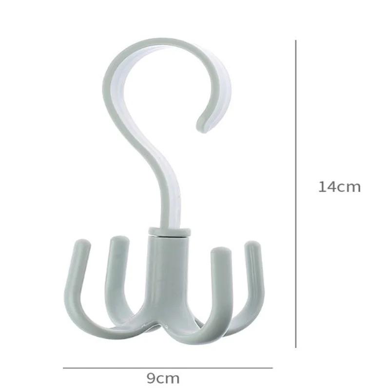 3/9pcs Rotary Four-Jaw Hook Multi-Function Wardrobe Storage Clothes Rack Door-Hanging Bag Plastic Storage Household Clothes Rack