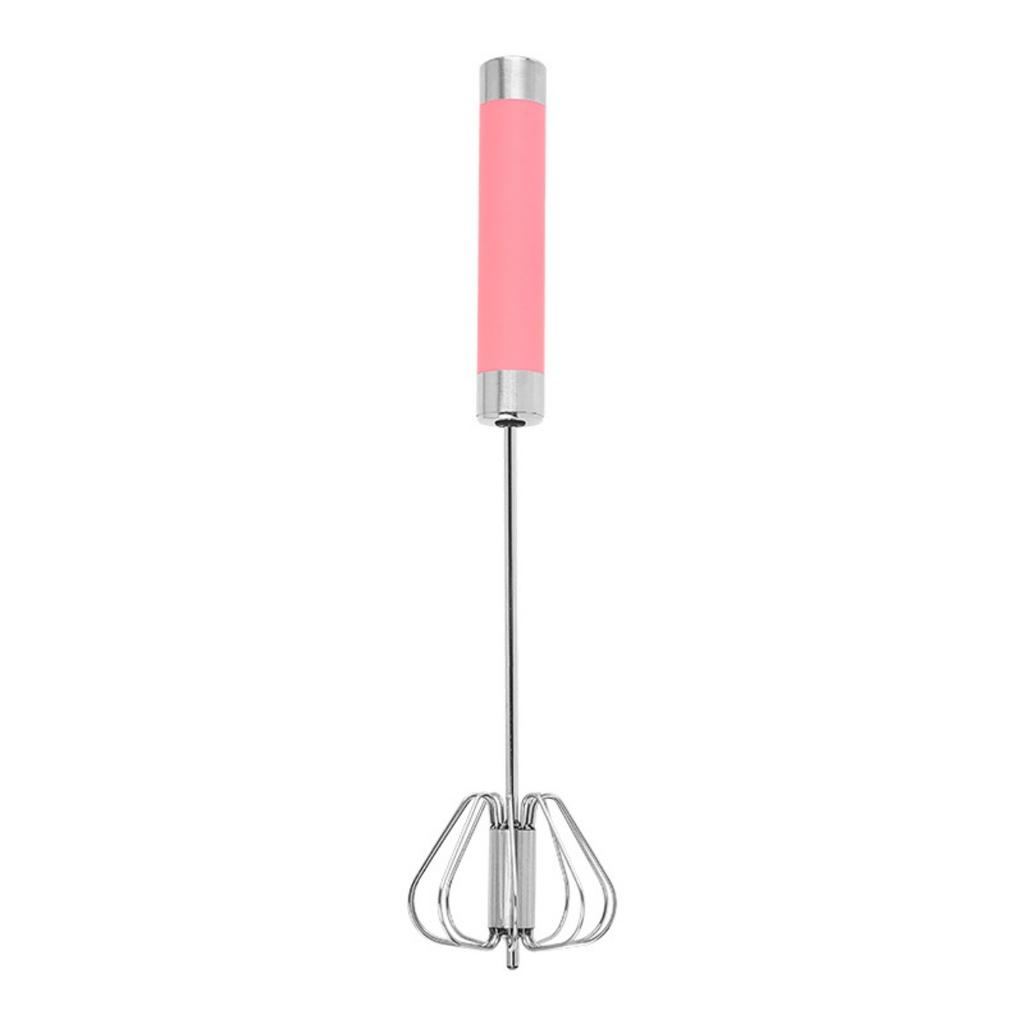 Hand Push Rotary Whisk Blender, Stainless Steel Semi-automatic Egg Whisk - 30cm